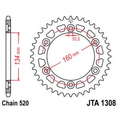JT SPROCKETS Corona plato transmision trasero A1308