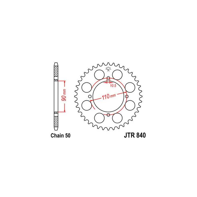 JT SPROCKETS Corona plato transmision trasero R840
