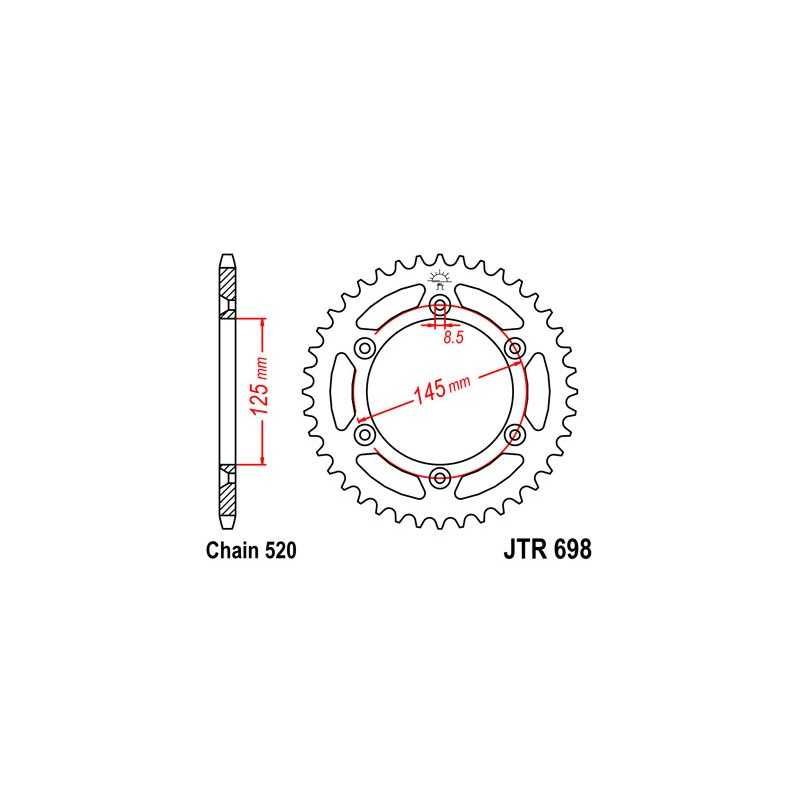 JT SPROCKETS Corona plato transmision trasero R698
