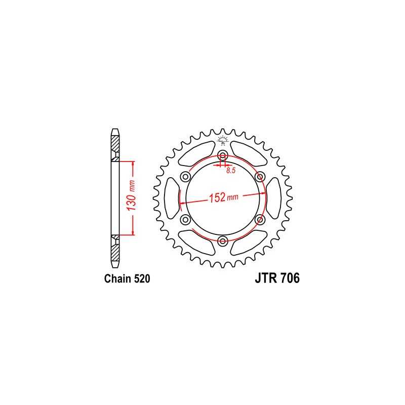 JT SPROCKETS Corona plato transmision trasero R706