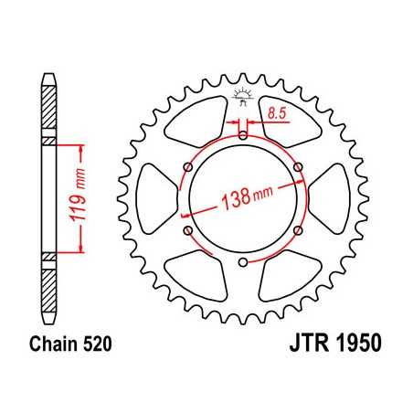 Ring, transmission, rear, steel  JT 1950
