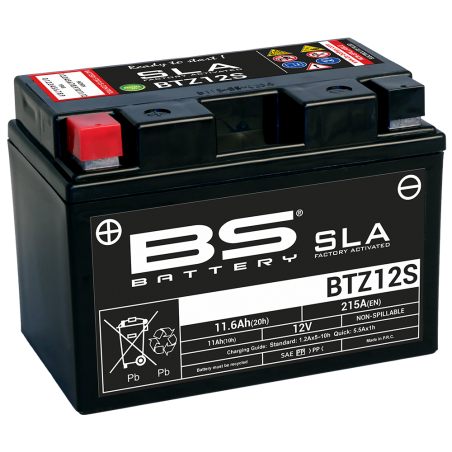 BS BATTERY High power SLA BTZ12S (FA) for motorcycles with many electronic devices 36077