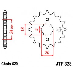 JT SPROCKETS Piñon ataque transmision delantero F328