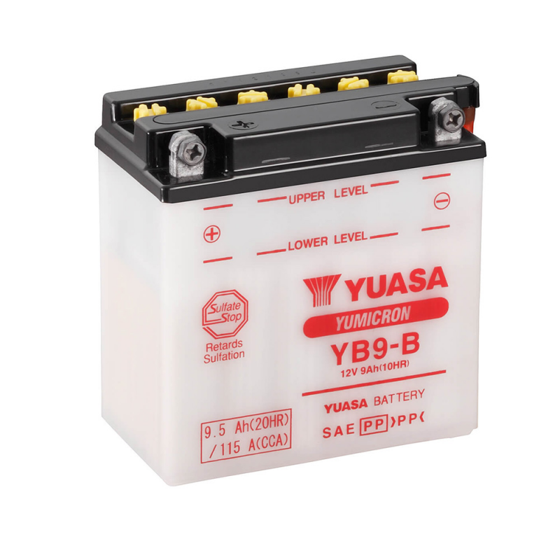 YUASA YB9-B Combipack Battery with Electrolyte - Replacement for Brand 61317