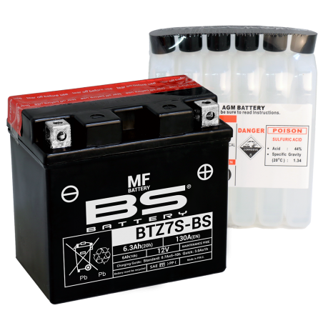 BS BATTERY Batería BTZ7S-BS para motocicleta, scooter y más 15257