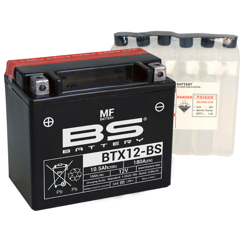BS BATTERY Batería BTX12-BS de 12V y 10.5AH sin mantenimiento la marca 14449