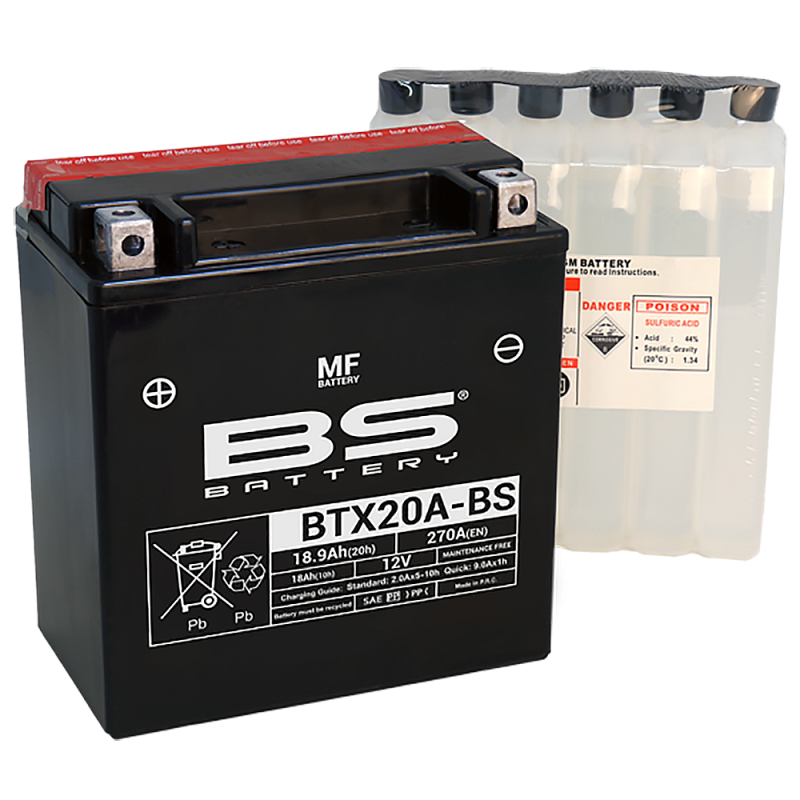 BS BATTERY BTX20A-BS 12V 18.9Ah Maintenance Free for Motorcycles and More 15240