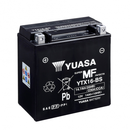 YUASA BATERIA YTX16-BS Combipack (con electrolito) 61344