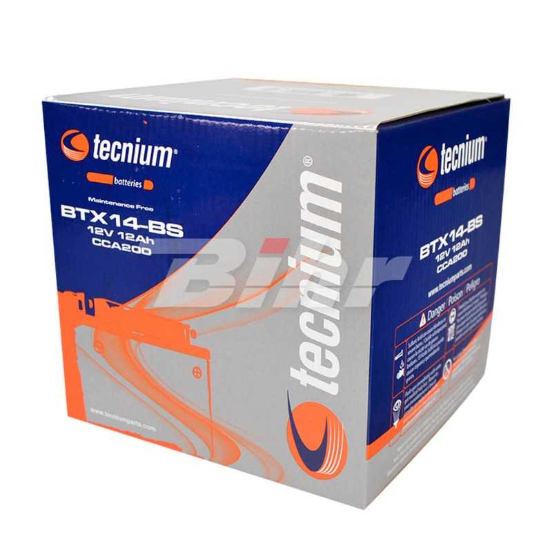 TECNIUM Batería sin mantenimiento BTX14-BS con capacidad de 12AH y reemplazo para YTX14-BS 329797