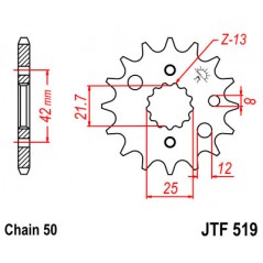 Pinion, attack, transmission front  HFA4503