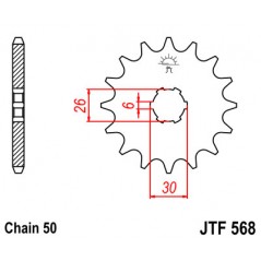 JT SPROCKETS Piñon ataque transmision delantero F568