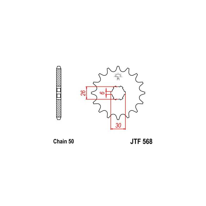 JT SPROCKETS Piñon ataque transmision delantero F568