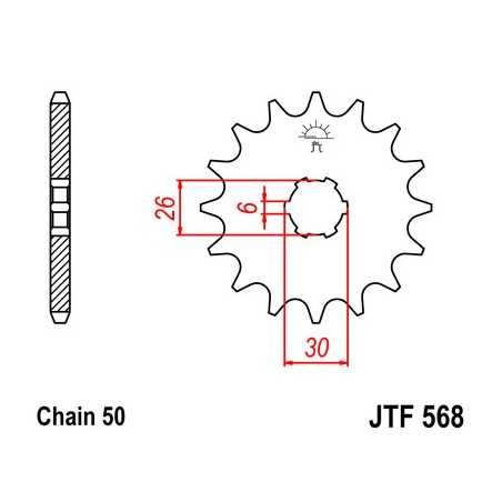 JT SPROCKETS Piñon ataque transmision delantero F568