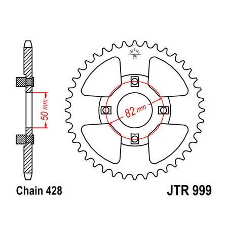 JT SPROCKETS Corona plato transmision trasero R999
