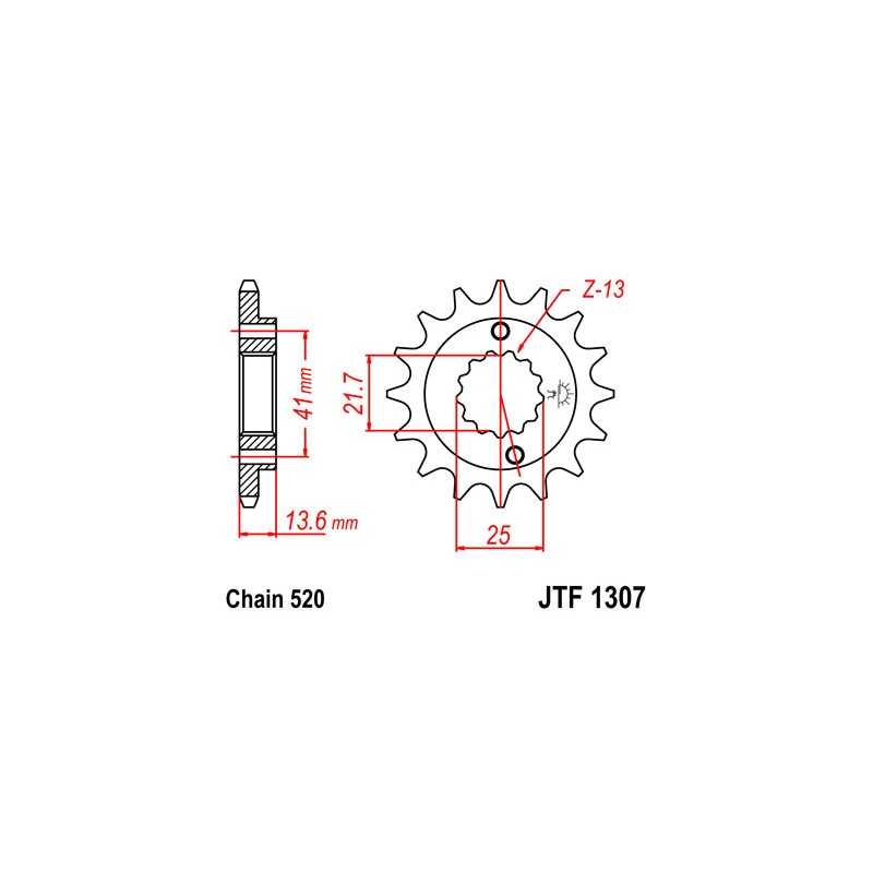 JT SPROCKETS Piñon ataque transmision delantero F1307