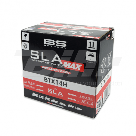BS BATTERY Batería SLA MAX BTX14H (FA) - de alta potencia para motos con multitud dispositivos electrónicos 321560