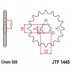 JT SPROCKETS Piñon ataque transmision delantero F1445