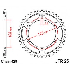 Ring, transmission, rear, steel  JT 25