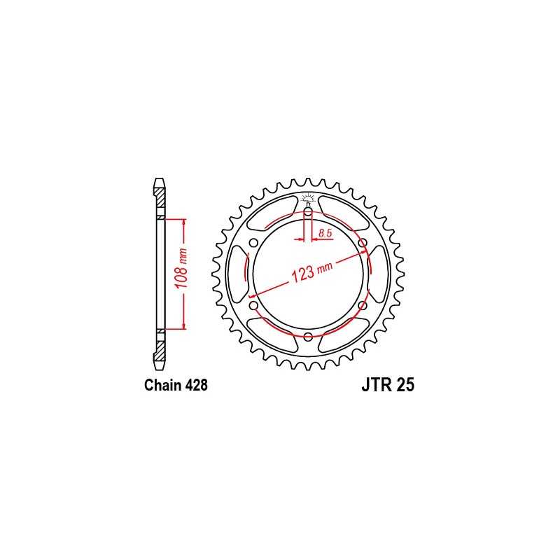 Ring, transmission, rear, steel  JT 25