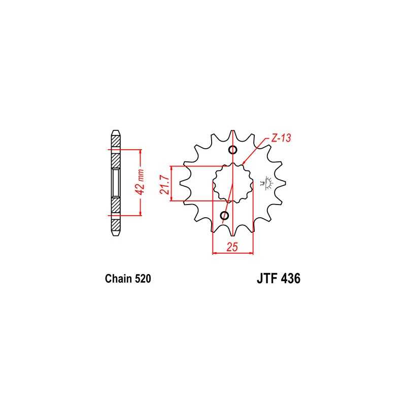 Pinion, attack, transmission front