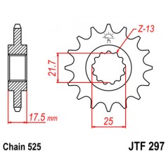 JT SPROCKETS Piñon ataque transmision delantero F297