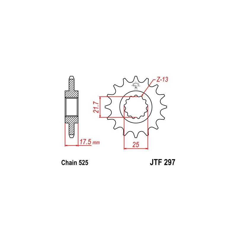 JT SPROCKETS Piñon ataque transmision delantero F297