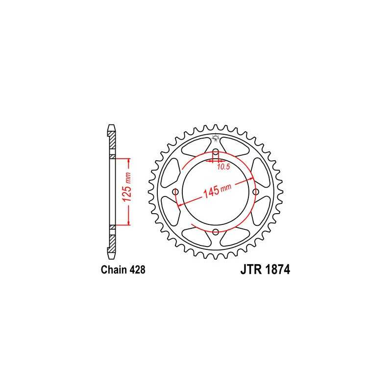JT SPROCKETS Corona plato transmision trasero R1874