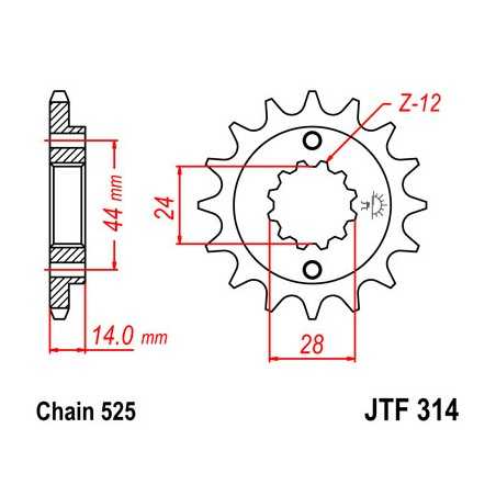 Pinion, attack, transmission front