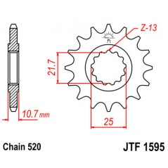JT SPROCKETS Piñon ataque transmision delantero F1595