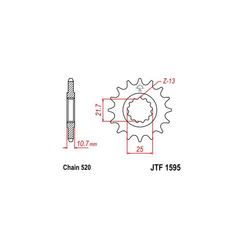 JT SPROCKETS Piñon ataque transmision delantero F1595