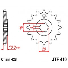 Pinion, attack, transmission front