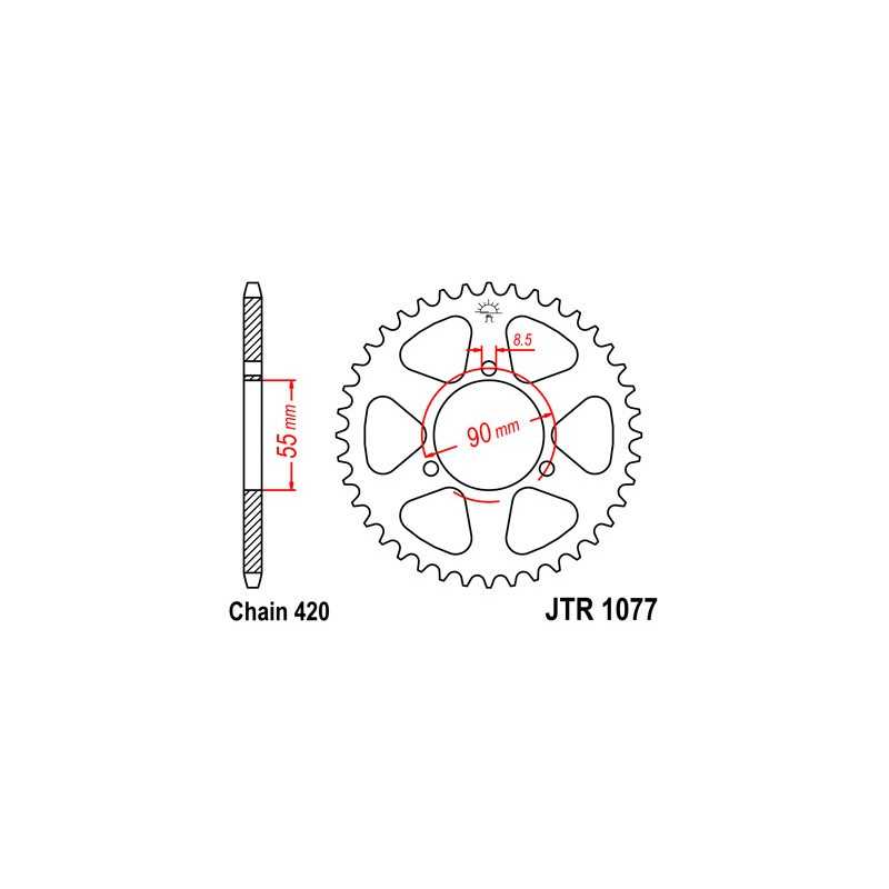 JT SPROCKETS Corona plato transmision trasero R1077