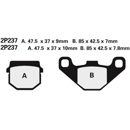 Rear brake pads 2P237GS