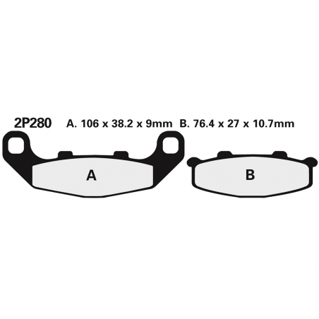 Rear brake pads 2P280NS