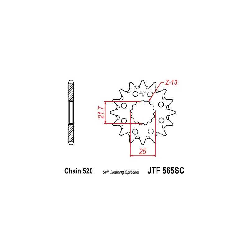 JT SPROCKETS Piñón ataque transmisión delantero de alta calidad - F565SC