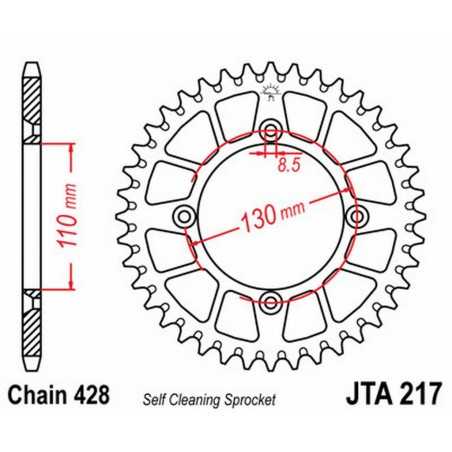 Ring, transmission, rear, aluminum  JT 217