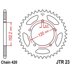 JT SPROCKETS Corona plato transmision trasero R23