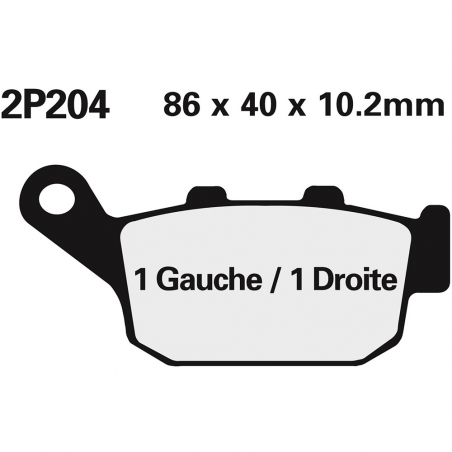 Rear brake pads 2P204NS