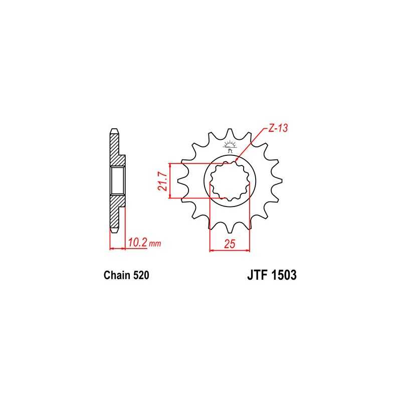 Pinion, attack, transmission front