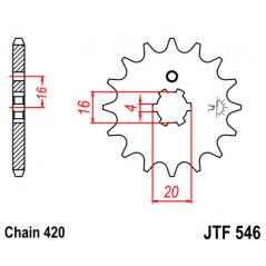 JT SPROCKETS Piñón delantero HFA3101 de - Diseño ligero y resistente en aleación acero SMC420 F546