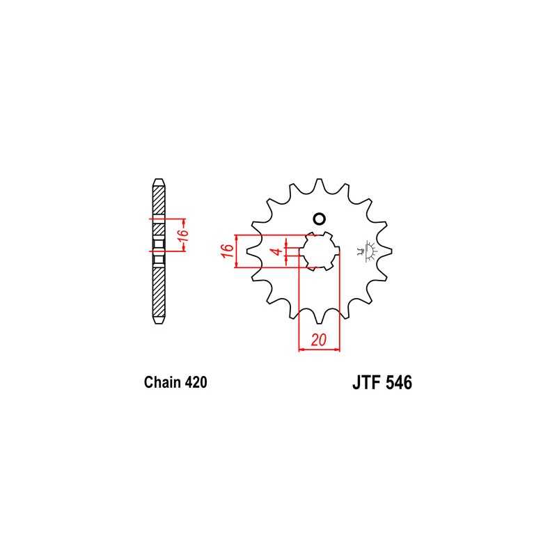JT SPROCKETS Piñón delantero HFA3101 de - Diseño ligero y resistente en aleación acero SMC420 F546