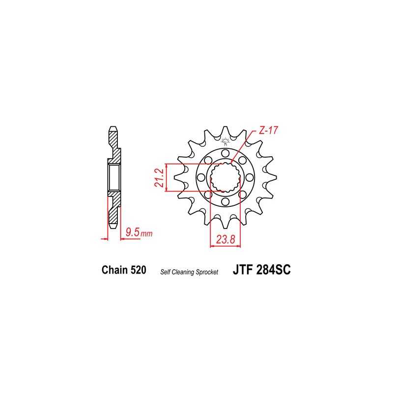 JT SPROCKETS Piñon ataque transmision delantero F284SC