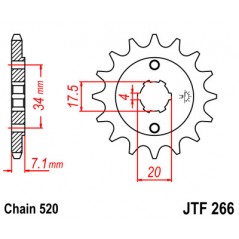 JT SPROCKETS Piñon ataque transmision delantero F266