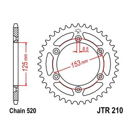 JT SPROCKETS Corona plato transmision trasero R2105