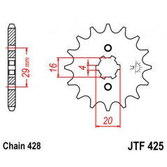 Pinion, attack, transmission front