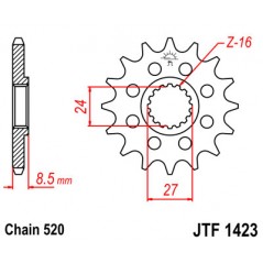 Pinion, attack, transmission front