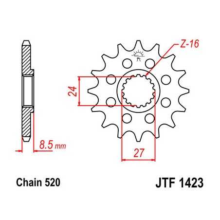 Pinion, attack, transmission front