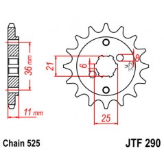 Pinion, attack, transmission front