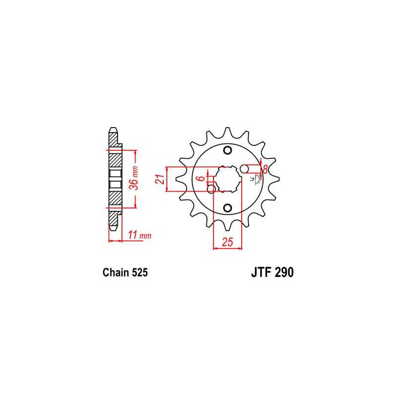 Pinion, attack, transmission front