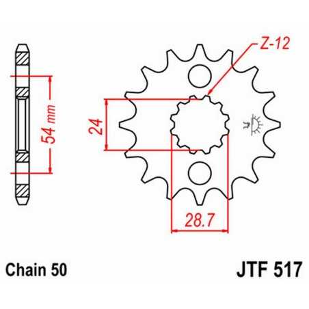JT SPROCKETS Piñon ataque transmision delantero F517